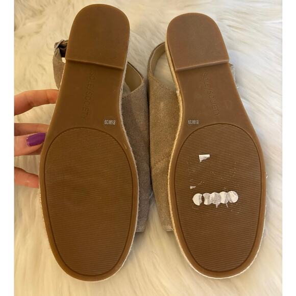 Sole Society Tan Suede Dolven Slingback Sandals, 8.5 - Picture 7 of 7
